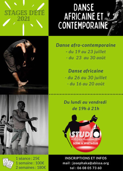 Stage de danse Africaine et Afro-contemporaine en juillet et août au Studio Alpes Académie