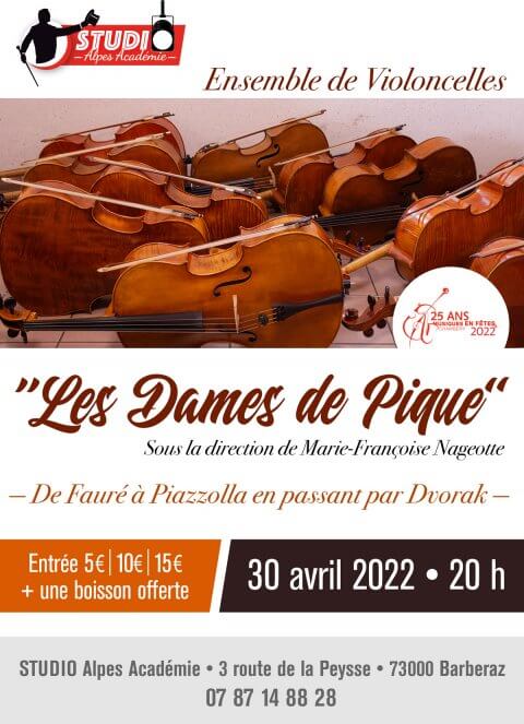 Les Dames de Pique - Ensemble de Violoncelles - Un événement de Studio Alpes Académie