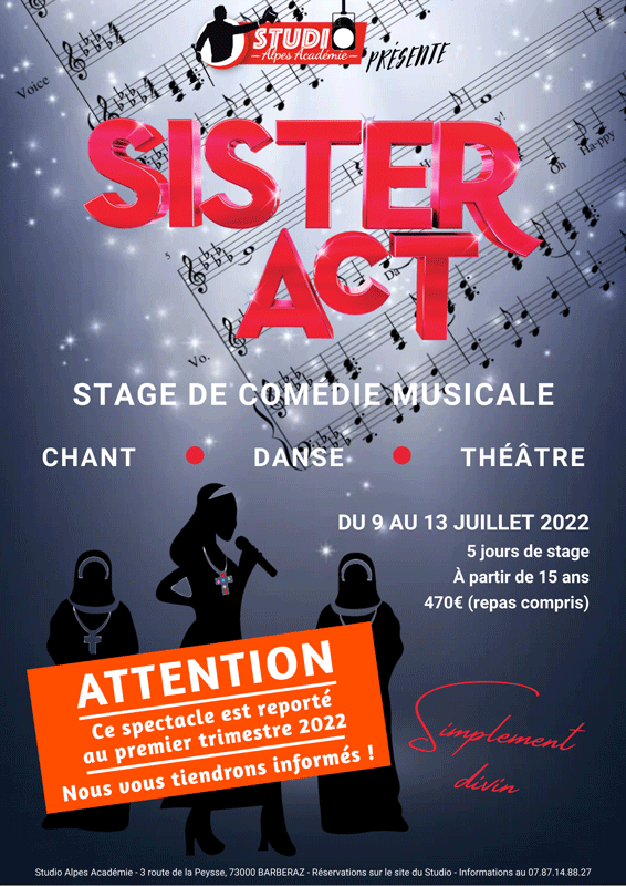 SISTER ACT - Stage de comédie musicale - Un événement de Studio Alpes Académie