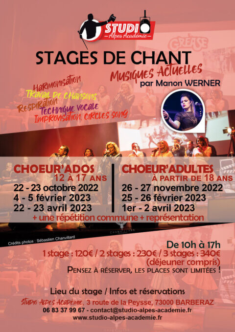 Stage de chant par Manon Werner - Studio Alpes Académie