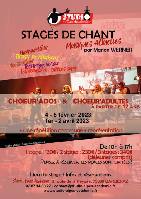 Stage de chant Ados & Adultes avec Manon Werner - Studio Alpes Académie