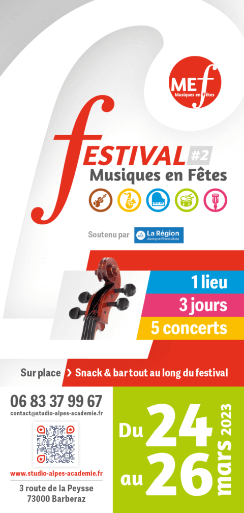 FESTIVAL MUSIQUES EN FÊTES - Mars 2023 - Studio Alpes Académie