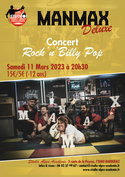 Concert Rock'n Billy Pop de MANMAX (Manon Werner Band) au STUDIO Alpes Académie